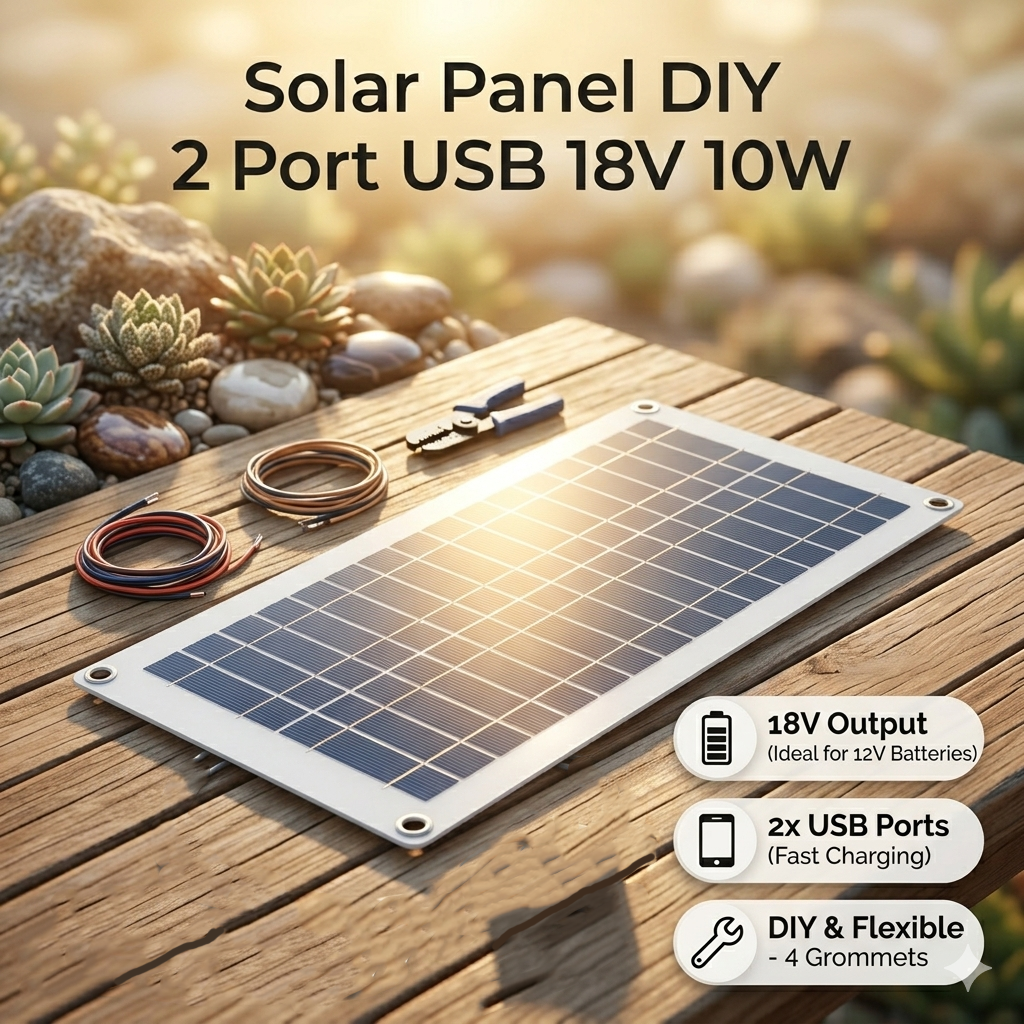 Jual SolaBright Solar Panel Polycrystalline Modul DIY 2 USB Port