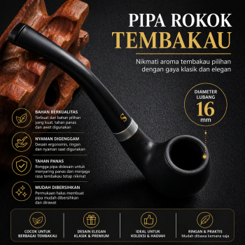 SANDA Pipa Rokok Tembakau Cangklong Tobacco Pipe Vintage 120mm - SD101