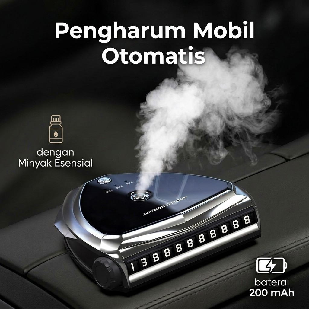 SEAMETAL Pengharum Mobil Otomatis Smart Spray Car with Essential Oil - V86S