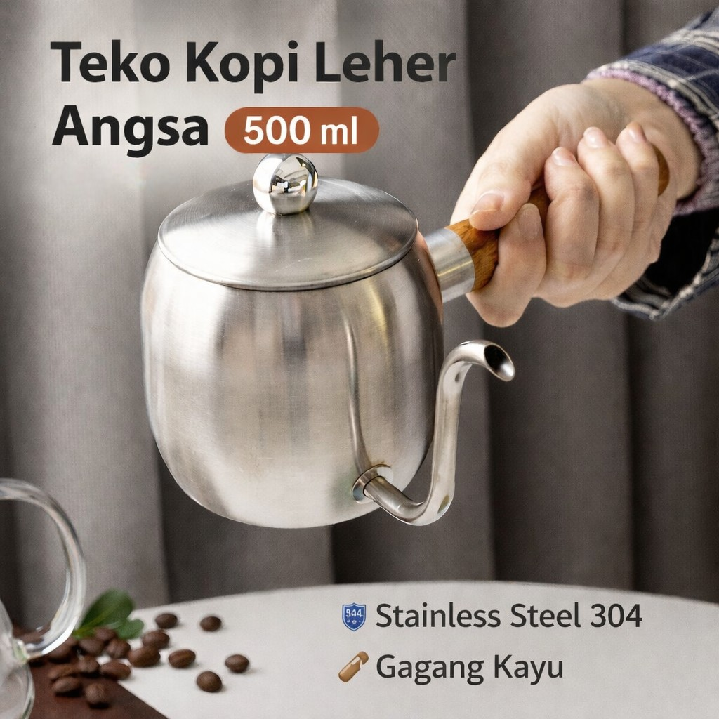 Mrs Win Teko Kopi Leher Angsa Gooseneck Pour Over Drip Kettle - DF50K