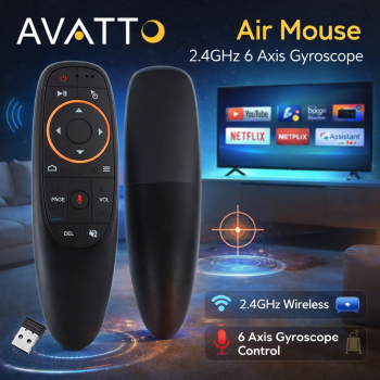 AVATTO Air Mouse Wireless 2.4GHz 6 Axis Gyroscope Voice Remote Control - G10
