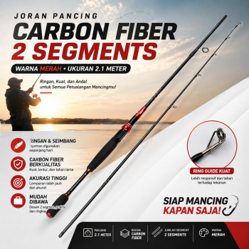 Kabinwang Joran Pancing Spinning Carbon Fiber 2 Section 2.1M - KB361