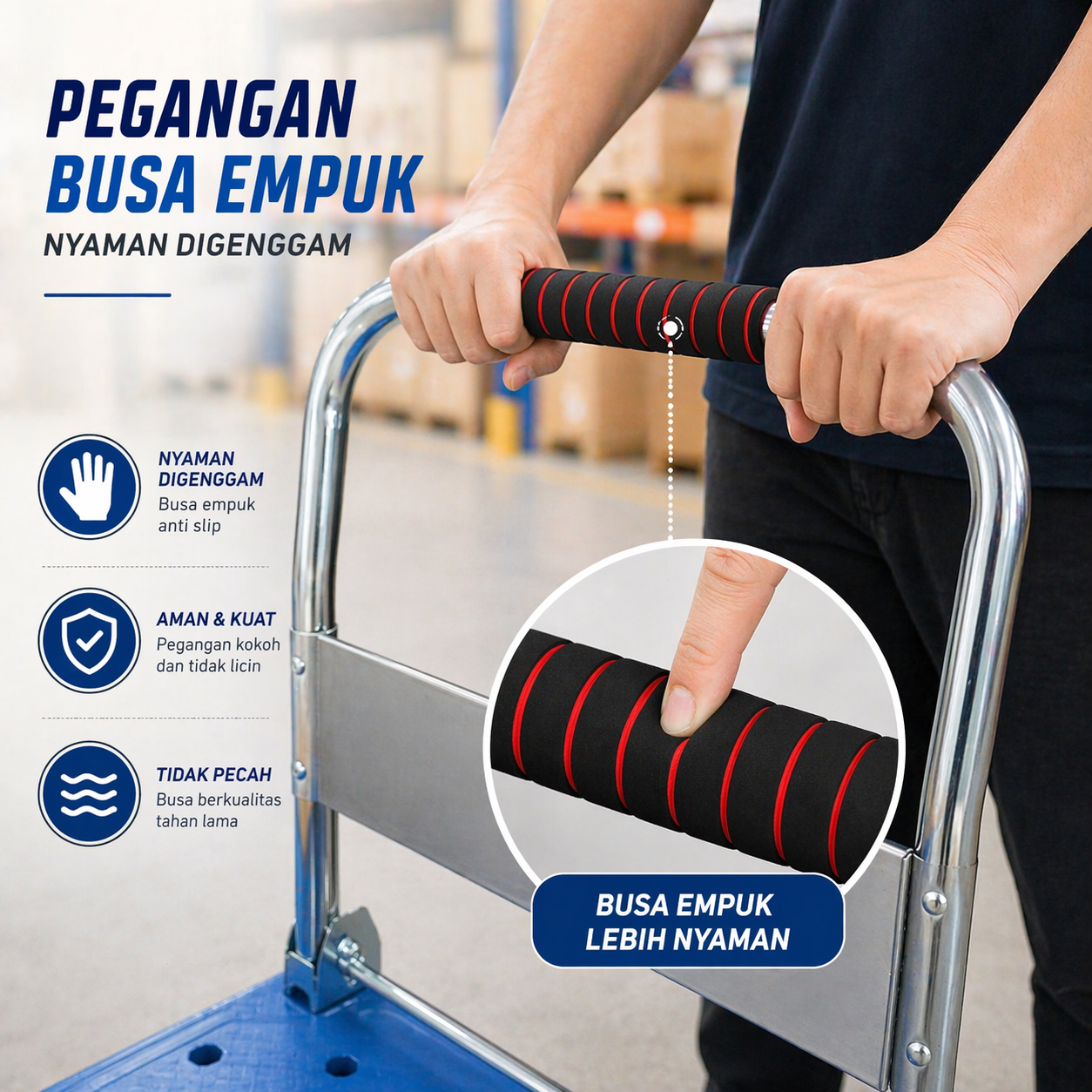 WPRO Troli Barang Lipat Trolley Folding Cart Silent Wheel - FPT-300