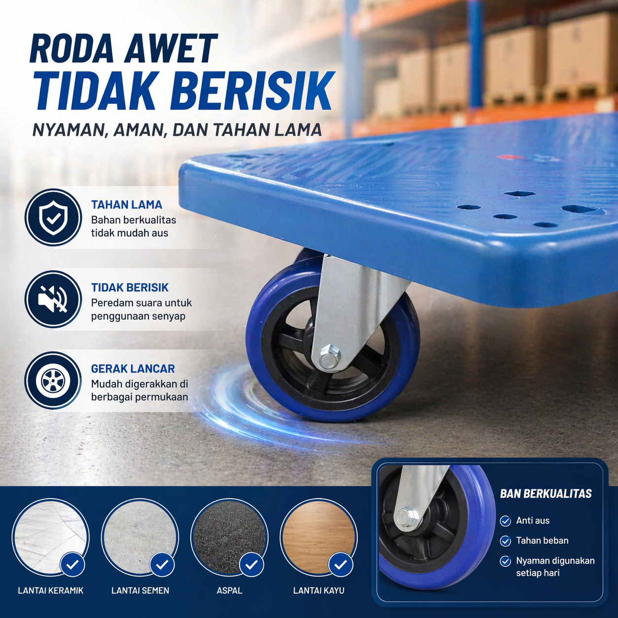 WPRO Troli Barang Lipat Trolley Folding Cart Silent Wheel - FPT-300