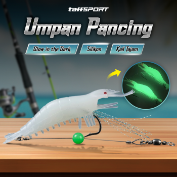 TaffSPORT Umpan Pancing Udang Luminous Bait Fishing Lure 8cm