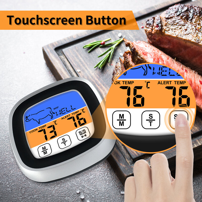 Anpro Termometer Makanan Daging Digital Touch Screen with Timer - HY-2702