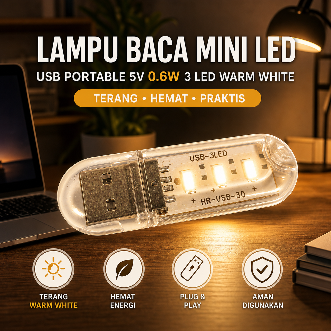 TaffLED Lampu Baca Mini LED USB Portable 5V - SMD 5730