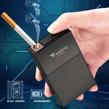 Firetric FOCUS Kotak Rokok 20 Slot dengan Korek Elektrik Plasma - JD-YH093