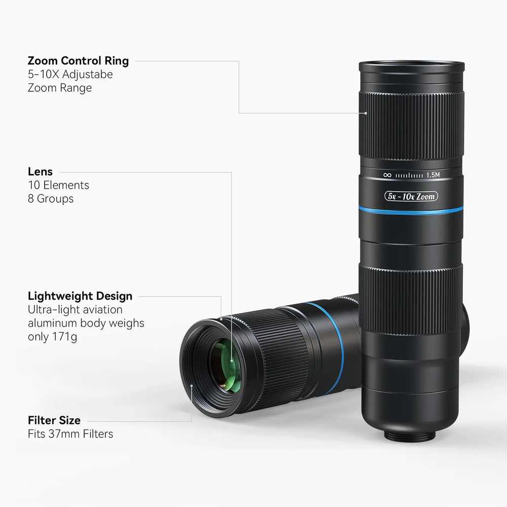 APEXEL Lensa TeleZoom Telephoto Smartphone 5-10X Clip On - APL-TM5-10X