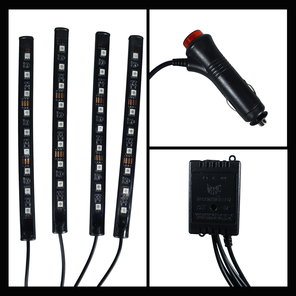 SAARMAT Lampu LED Strip Car Interior Light 5050 RGB dan Remot Kontrol - APWD1