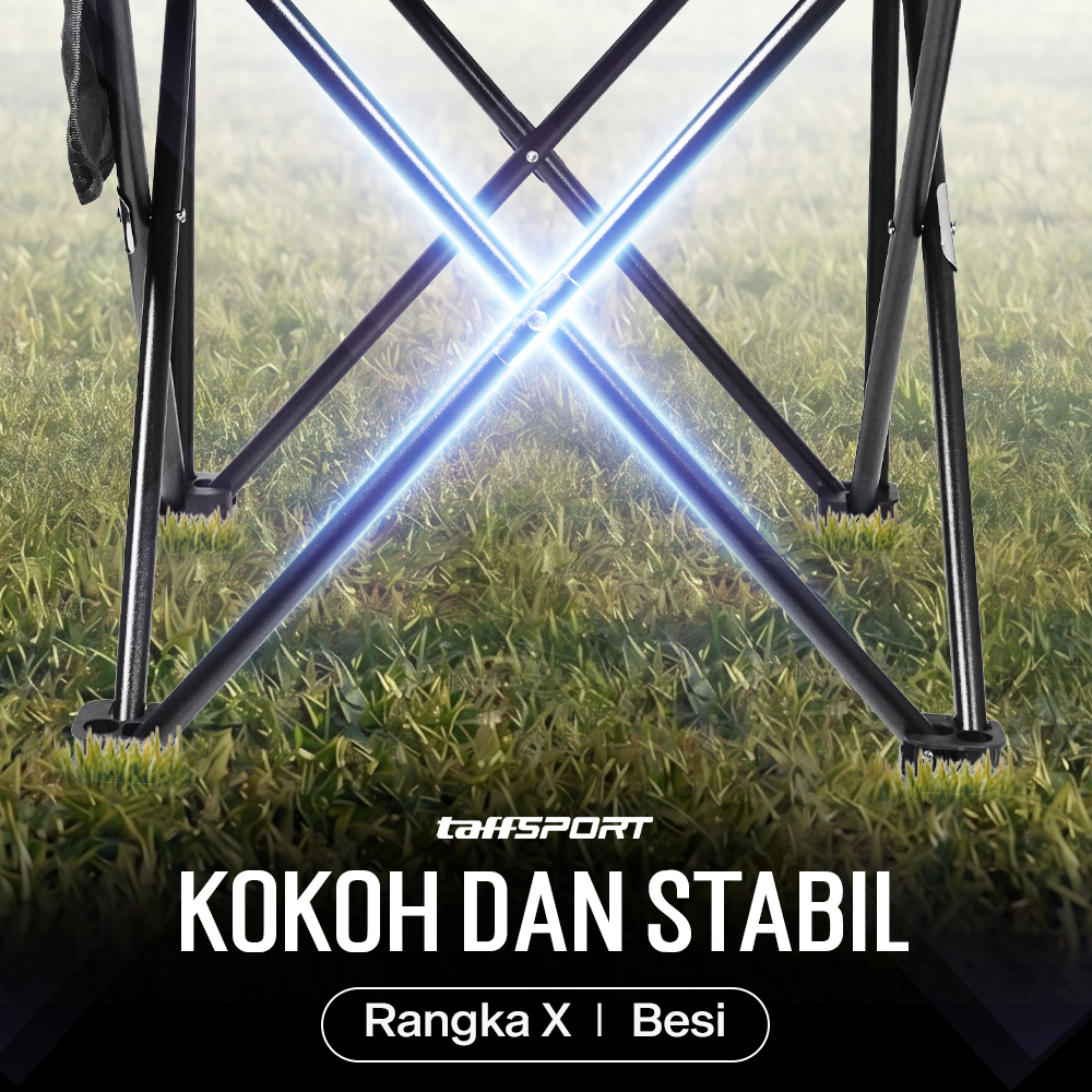 TaffSPORT Kursi Lipat Mancing Camping Foldable Chair with Pocket - OL3336
