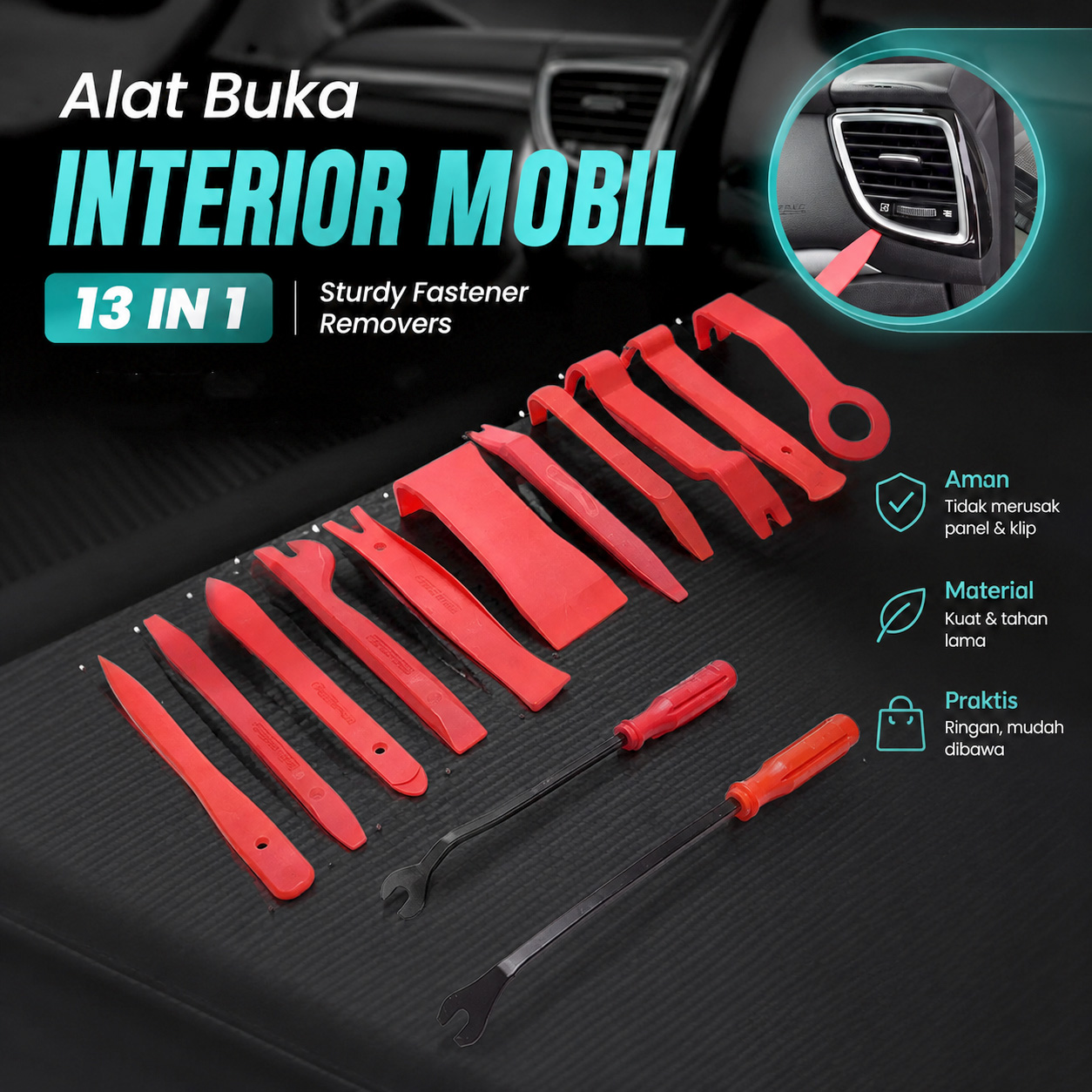 WEYHAA Set Alat Reparasi Dashboard Mobil Trim Removal Tool 13in1 - WEY13