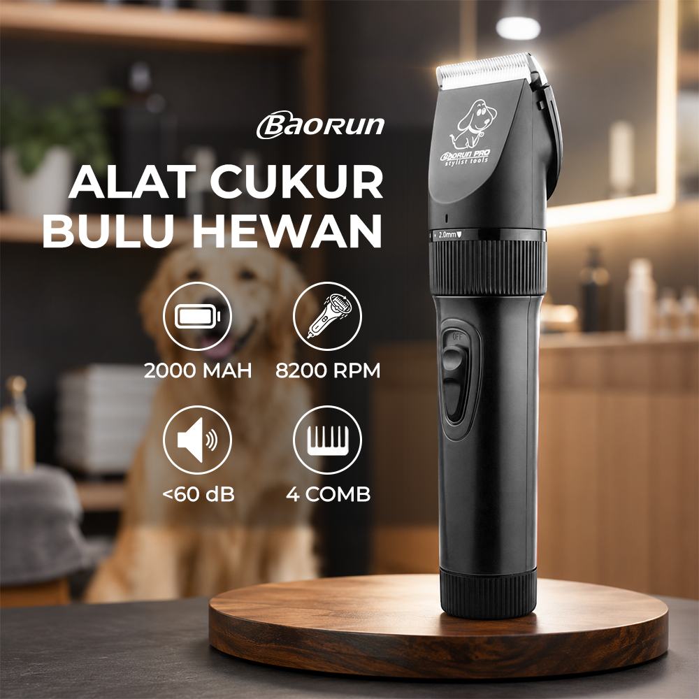 BaoRun Alat Cukur Elektrik Bulu Binatang Pet Dog Clipper - P7