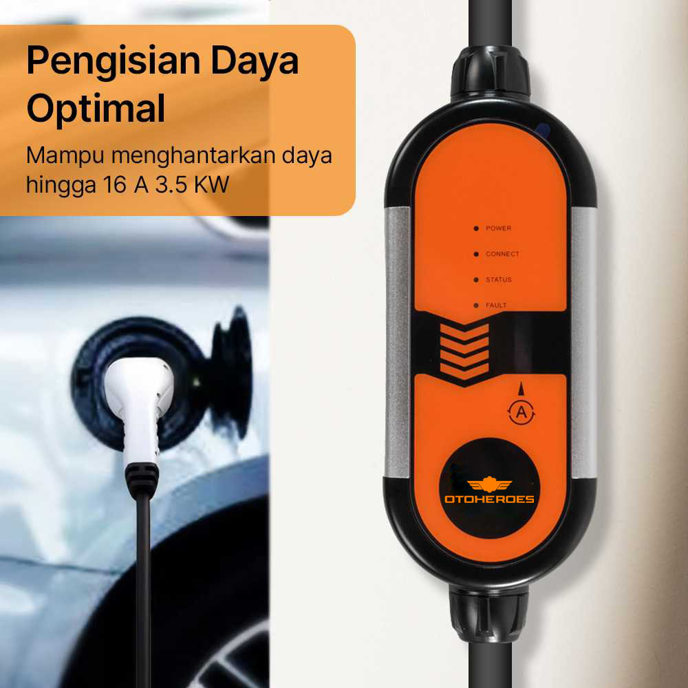 Feyree Charger Mobil Listrik EV 1-Phase 16A 3.5KW EU to Type 2 - IEC 62196