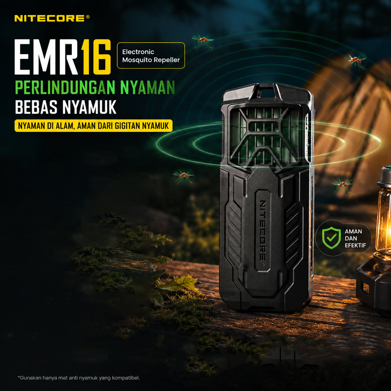 NITECORE Alat Pengusir Nyamuk Elektrik Mosquito Repeller 5200mAh - EMR16