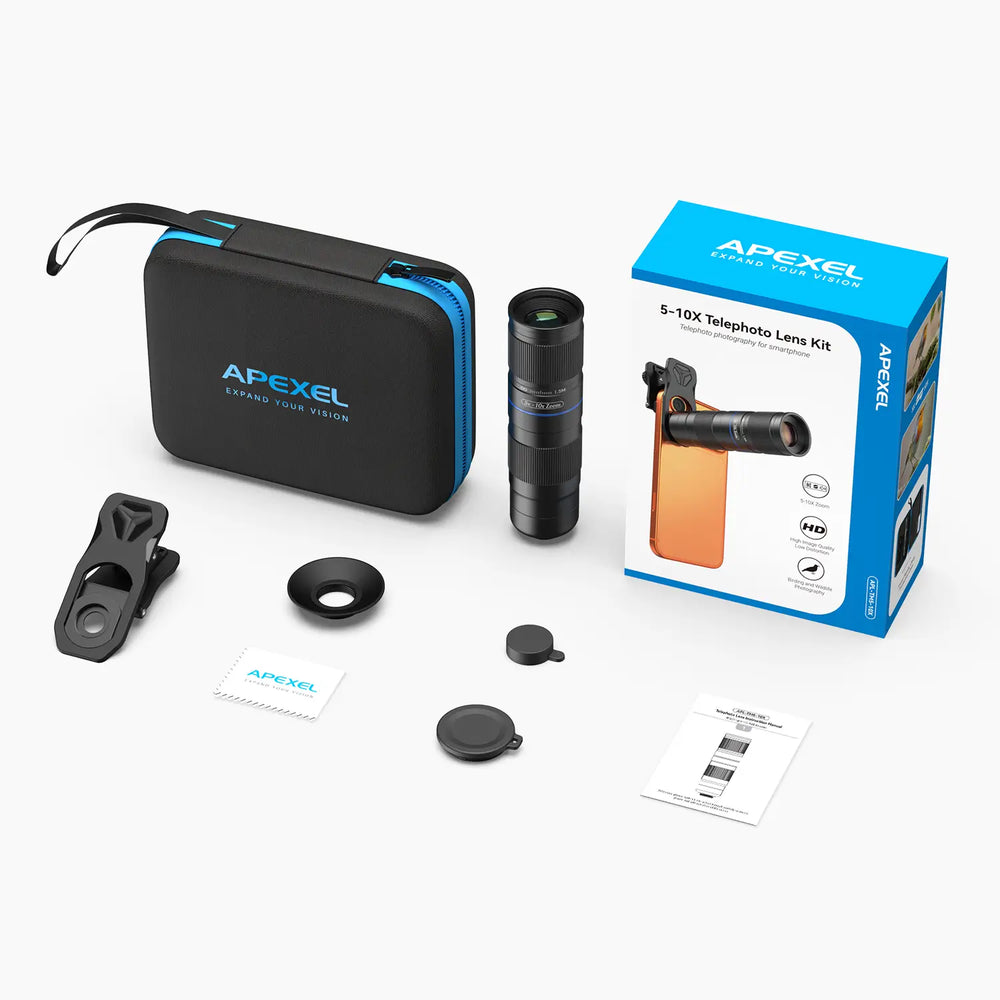 APEXEL Lensa TeleZoom Telephoto Smartphone 5-10X Clip On - APL-TM5-10X