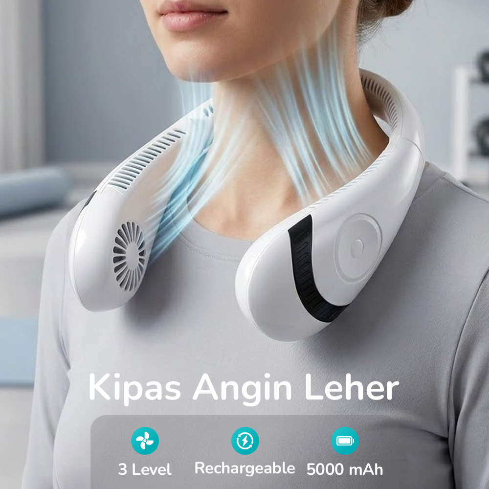 TIEIRTS Kipas Angin Leher Portable Neck Fan Rechargeable 5000mAh - H11