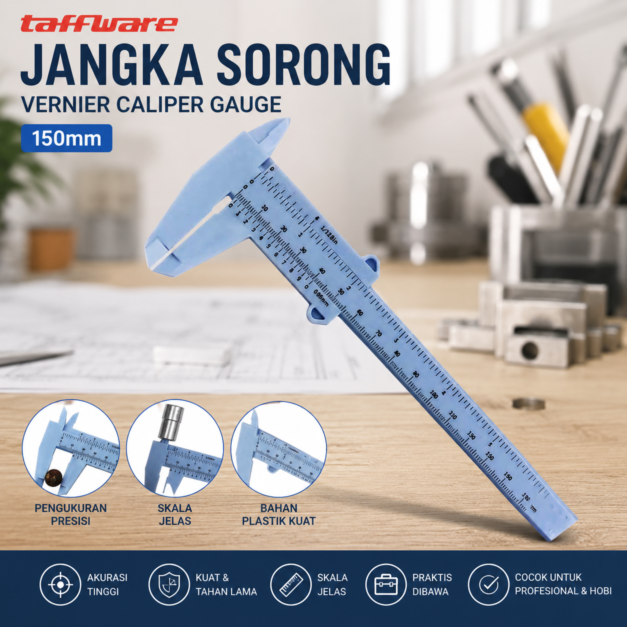 Taffware Jangka Sorong Kaliper Sigmat Gauge Micrometer 150mm - QST-600