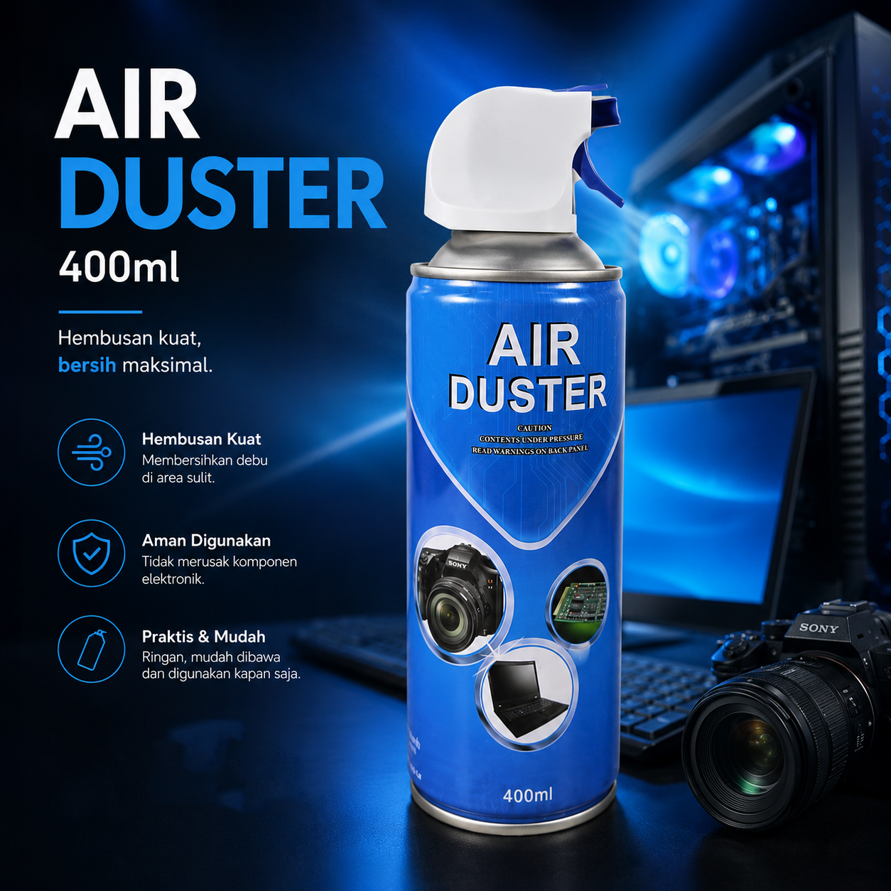 Air Duster Semprotan Angin High Pressure 400ml