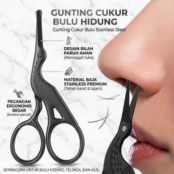 Rkown Gunting Cukur Bulu Hidung Nose Hair Stainless Steel - INU27