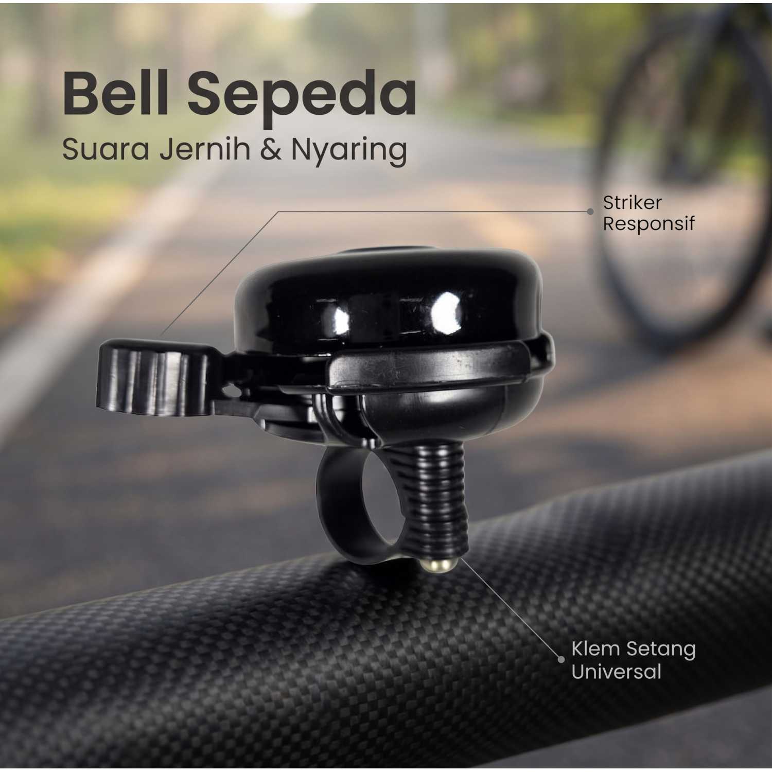 TaffSPORT Bel Sepeda Bike Horn Metal Universal Fit Extra Loud 85dB - GL-05