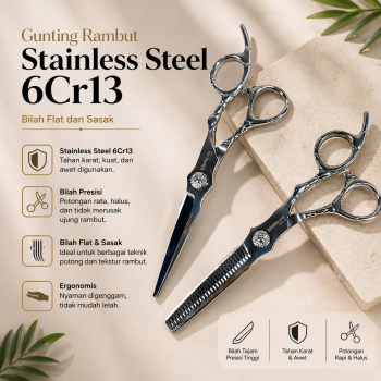 Biutte.co Gunting Rambut Lurus Sasak Stainless Steel 6Cr13 - M-613