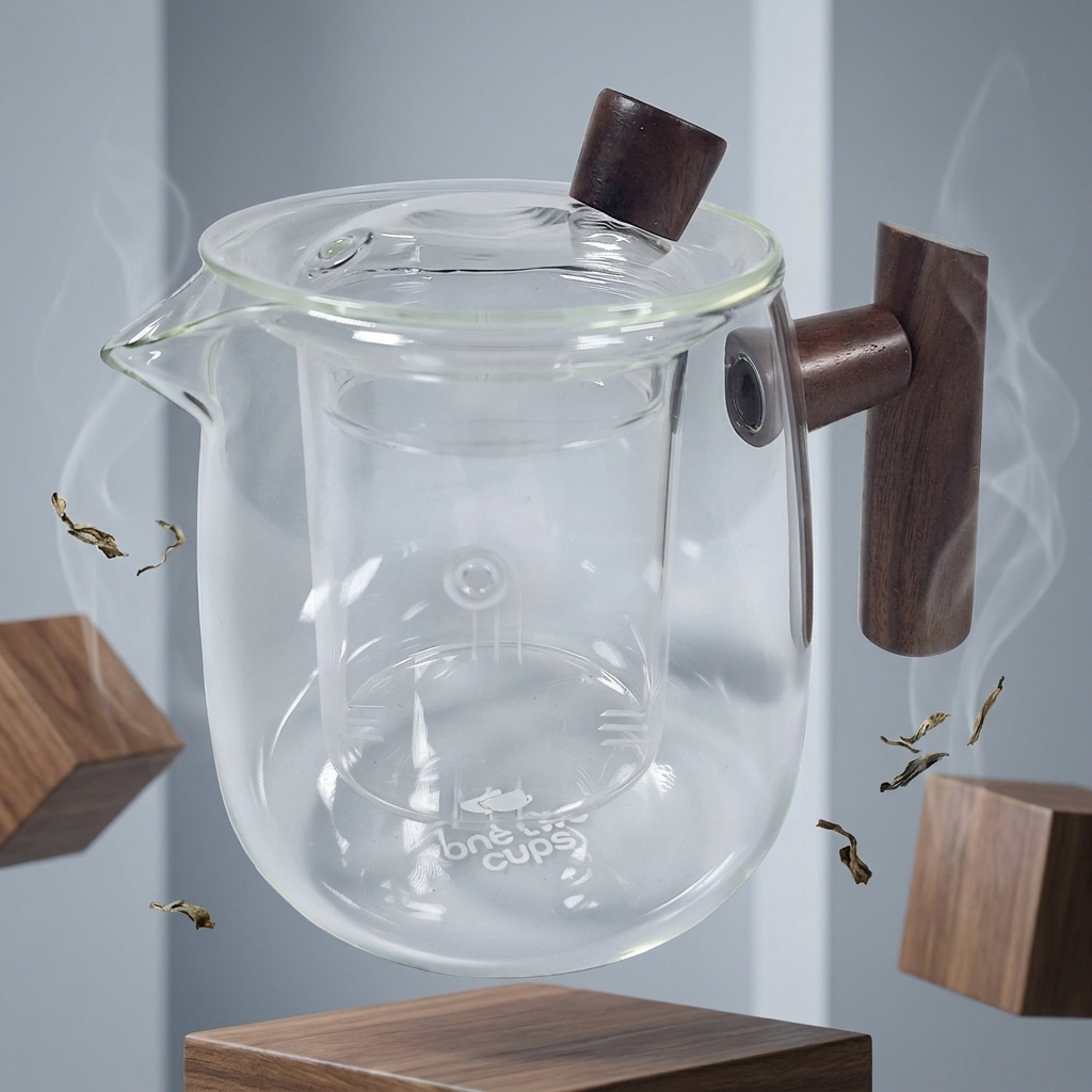 One Two Cups HMLOVE Teko Teh Kaca Saringan Tahan Panas Teapot 480ml - HM4