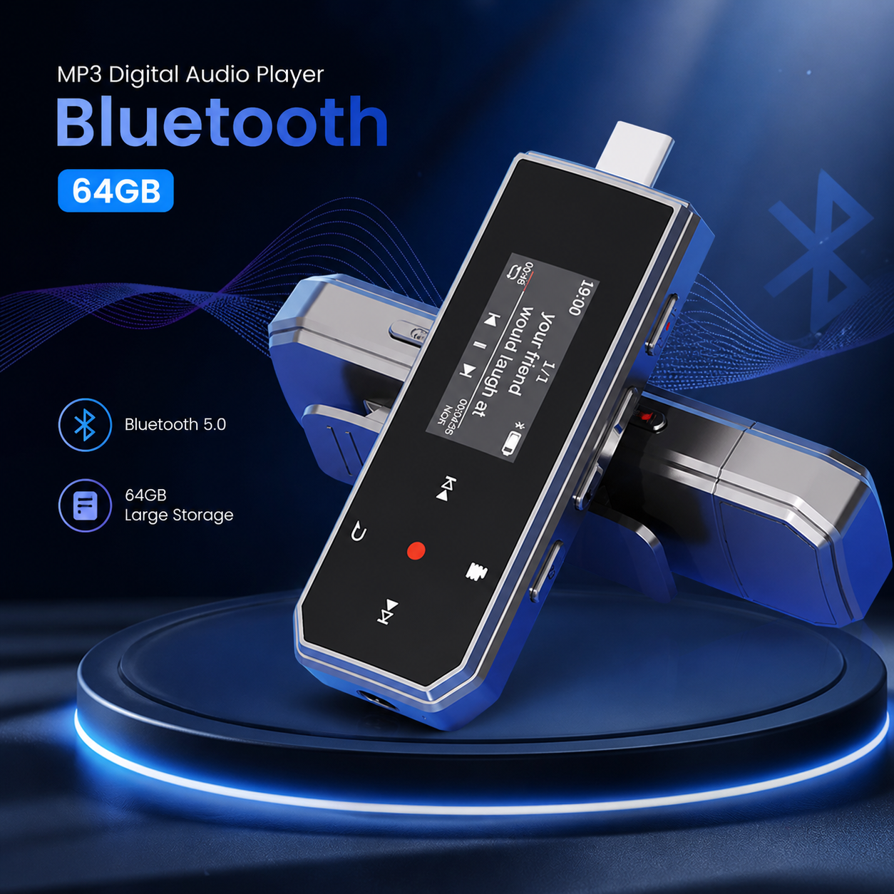 Jual RUIZU MP3 Digital Audio Player Bluetooth Type-C Plug