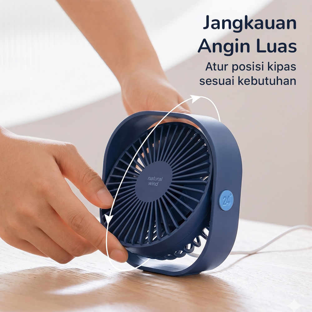 3LIFE Kipas Angin Meja Portable Mini Desk Fan USB 4.8 Inch 5W - 312