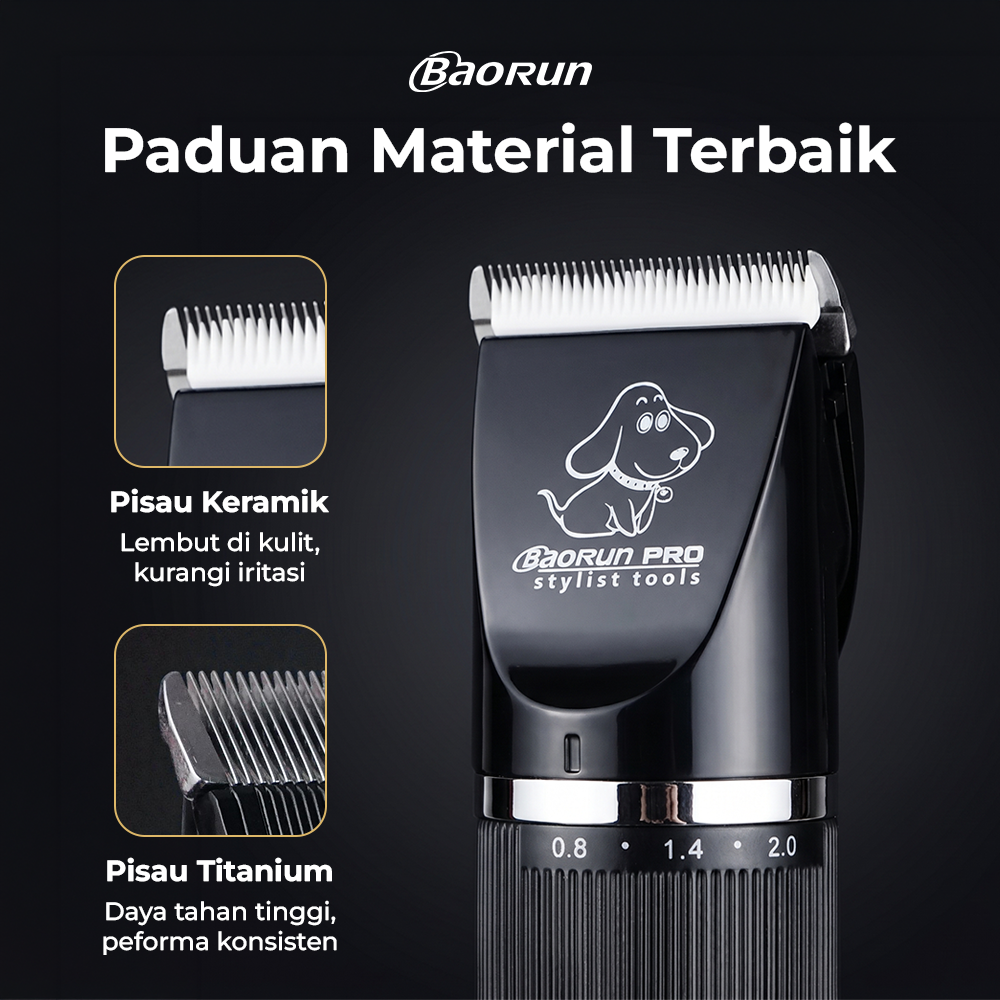 BaoRun Alat Cukur Elektrik Bulu Binatang Pet Dog Clipper - P7