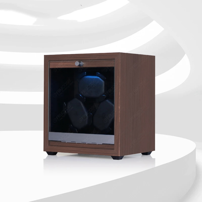 FRUCASE Watch Winder Wood LED Pemutar Jam Tangan Otomatis 3 Slot - SKW167