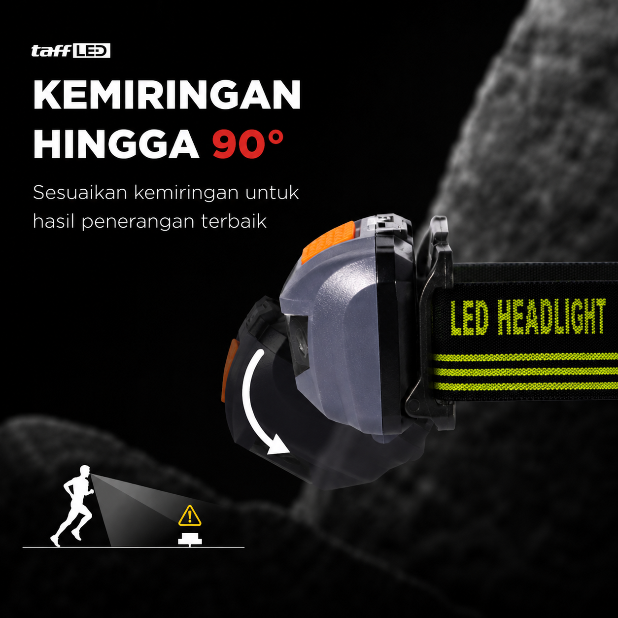 TaffLED Senter Kepala Headlamp LED Flashlight White and Red Waterproof - W30 - Gambar 4