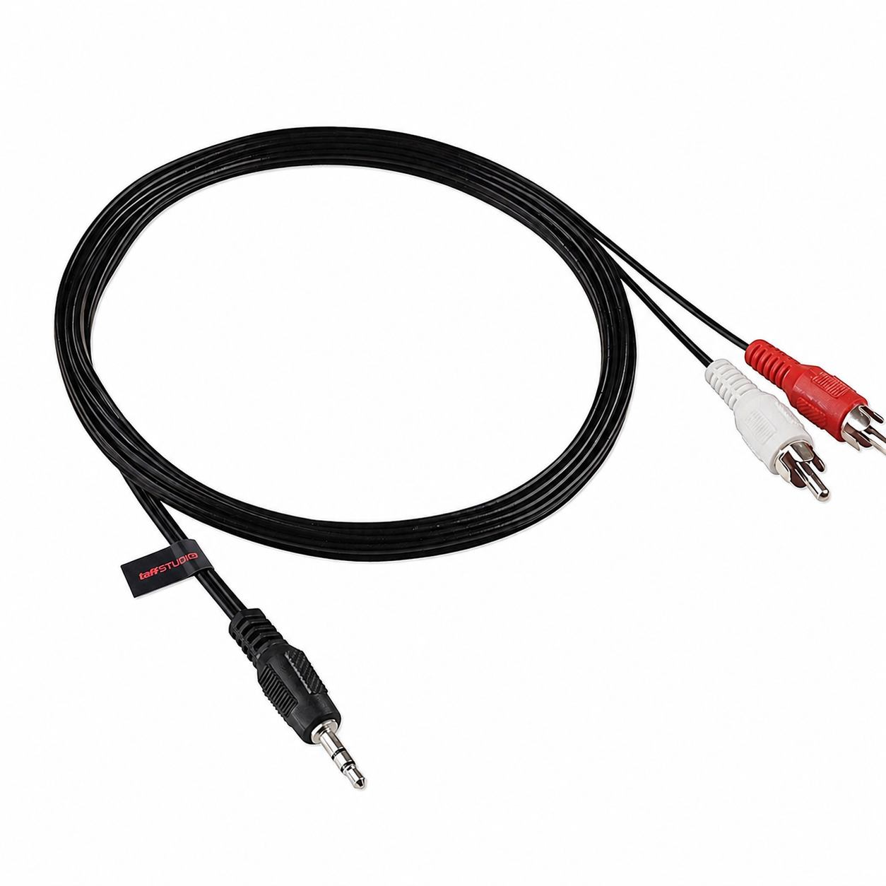 TaffSTUDIO Kabel Audio HiFi 3.5mm Jack Stereo to RCA Male AUX TPE A 1M - S-PC-521
