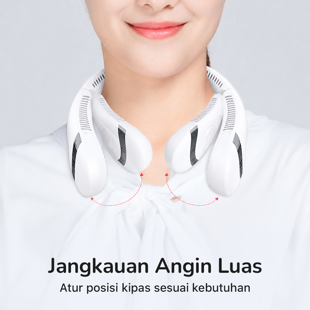 TIEIRTS Kipas Angin Leher Portable Neck Fan Rechargeable 5000mAh - H11