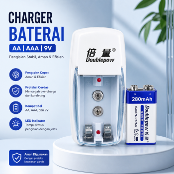 Doublepow Charger Baterai AA AAA 9V Ni-MH Ni-CD Li-Ion - D01