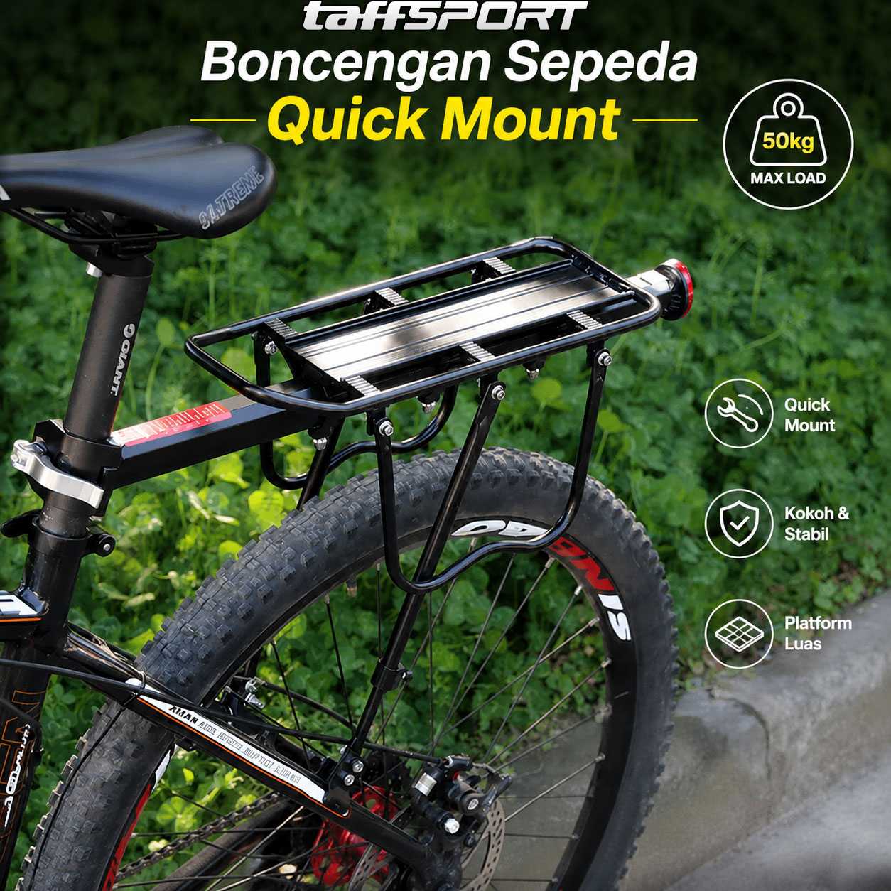 Jual TaffSPORT Rak Boncengan Belakang Sepeda Rear Rack Quick