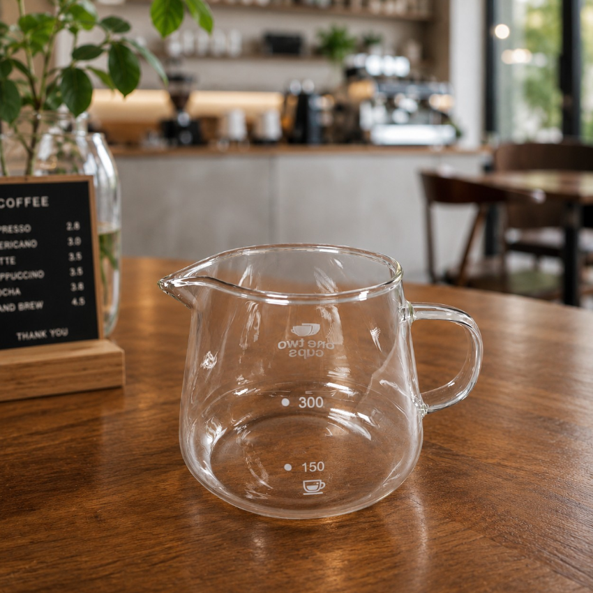 One Two Cups Teko Kopi Coffee Server V60 Drip Pour Borosilicate Glass - AI101 - Gambar 2