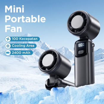 GRE Kipas Angin Portable Genggam 100 Speed Mini Cooling Fan 2400mAh - S17
