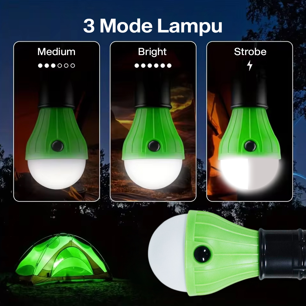 TTent Lampu LED Bohlam Camping Tenda Waterproof Cool White 1.5W - 5188
