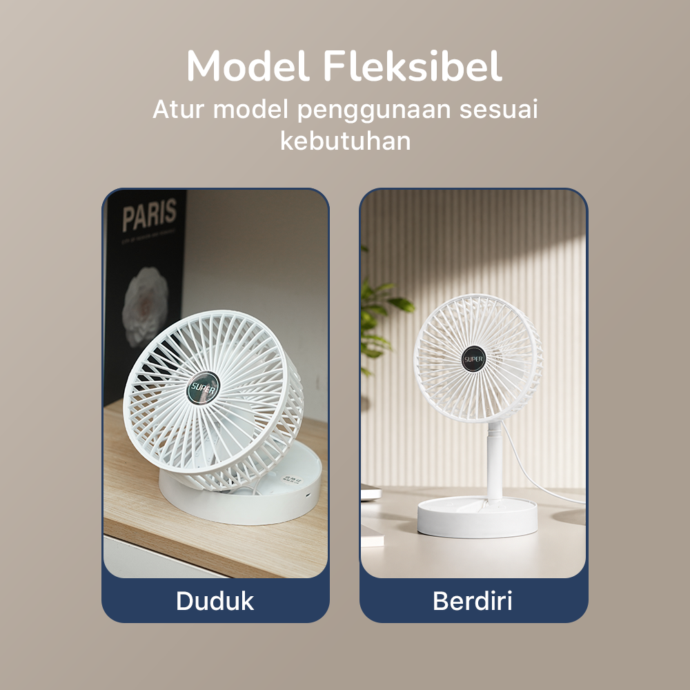 ZAOXI Kipas Angin Meja Portable Desk Fan USB 6.5 Inch 4.5W - A8