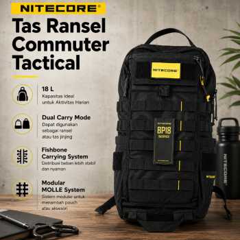 NITECORE Tas Ransel Tactical Laptop 14 Inch 500D Nylon MOLLE 18L - BP18
