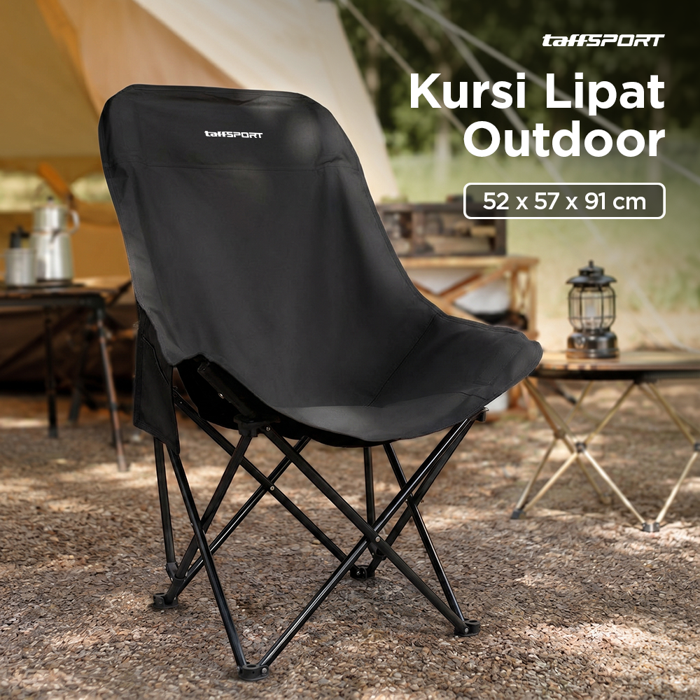 TaffSPORT Kursi Lipat Camping Piknik Portable Foldable with Head Rest - TP2