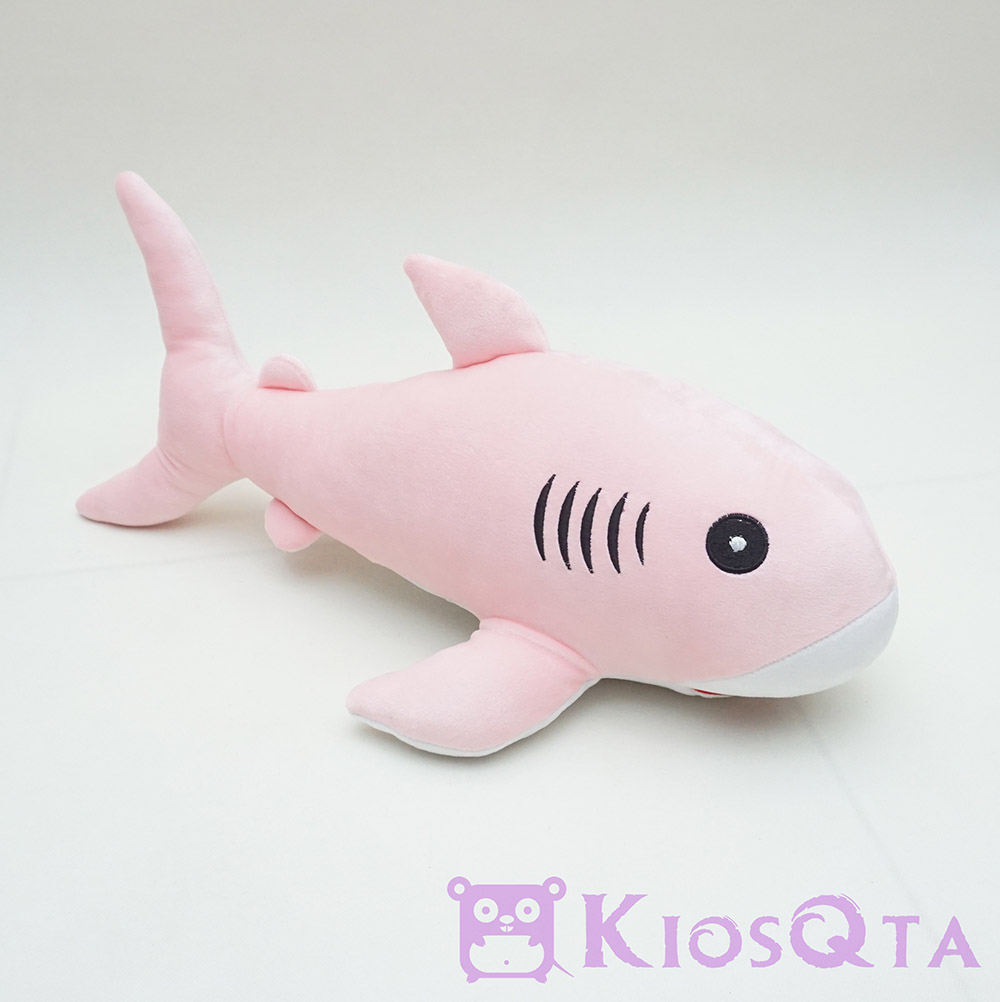 boneka hiu lucu cute shark pink muda bordir medium MAY