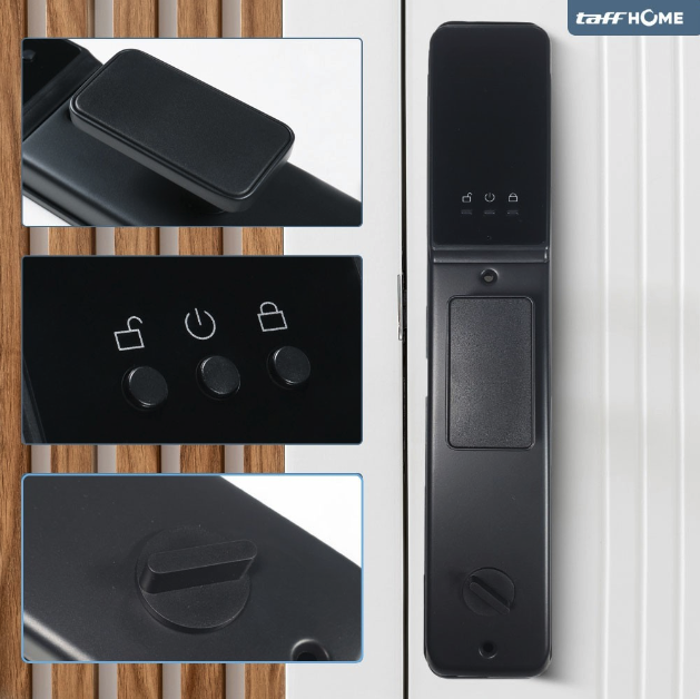 TaffHOME Smart Door Lock Fingerprint Password Card Cryptography Alarm - B35
