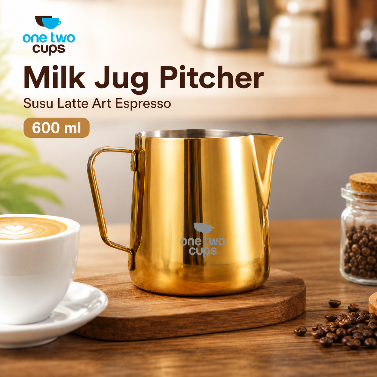 Cafetera Gelas Milk Jug Kopi Espresso Latte Art Stainless 600ml - AA0052
