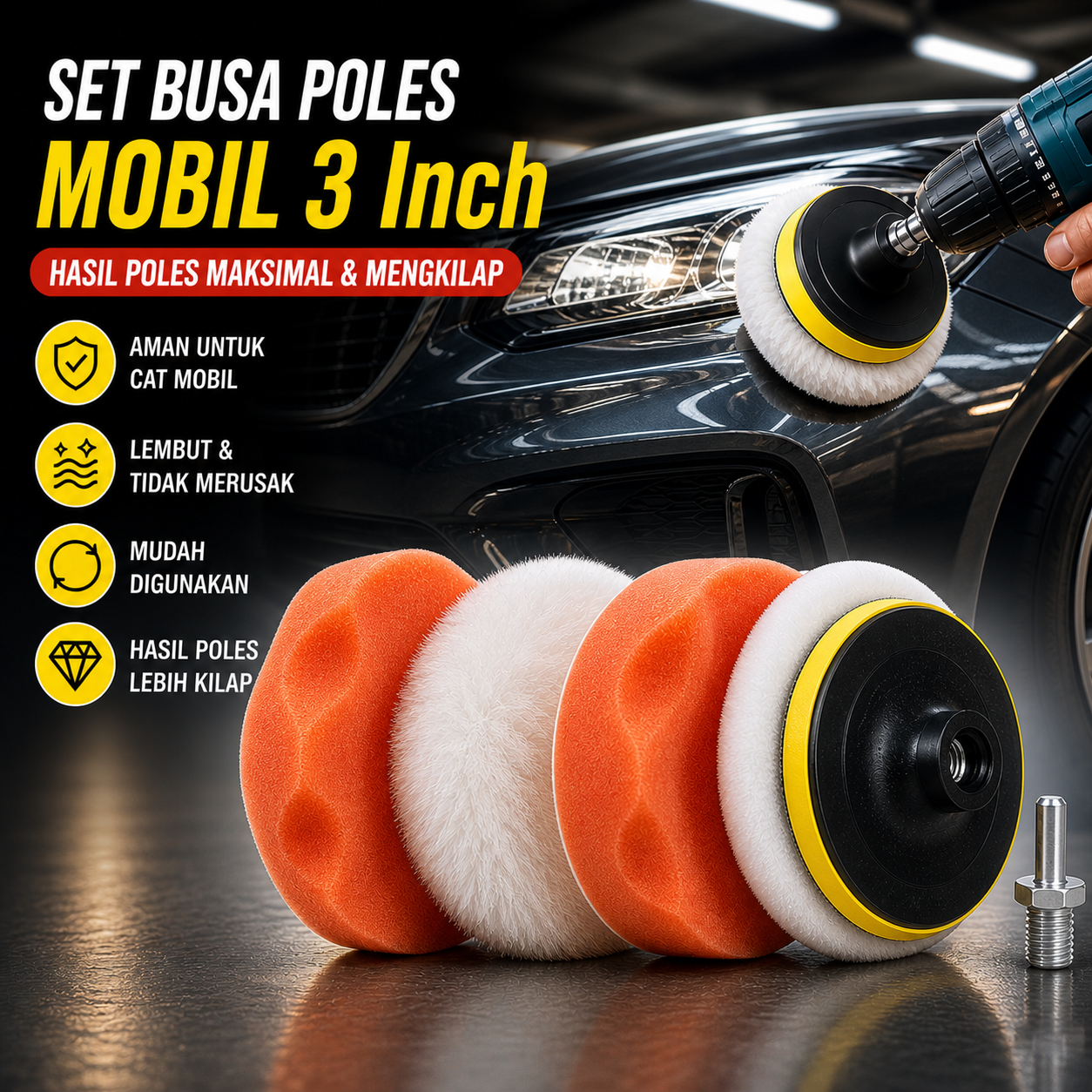 OTOHEROES Set Busa Poles Mobil Sponge Polishing Pad - PL051