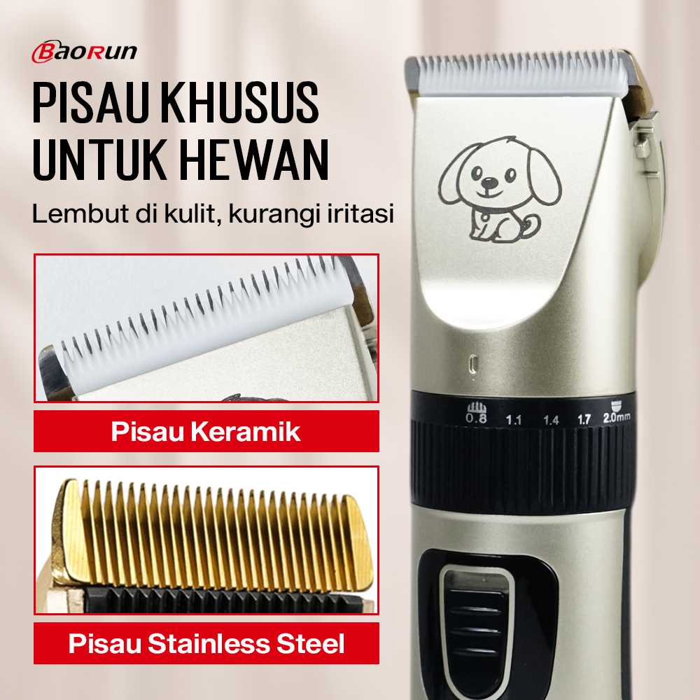 BaoRun Alat Cukur Elektrik Bulu Hewan Anjing Pet Grooming Recharge - C6