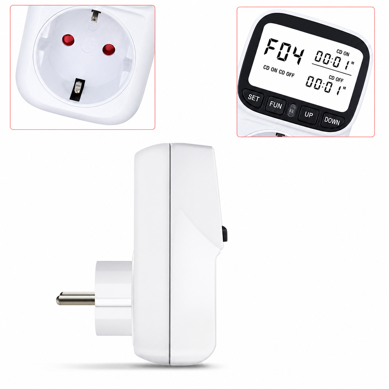 YIERYI Stop Kontak Termometer Digital Timer Programmable EU 16A 230V - TC02