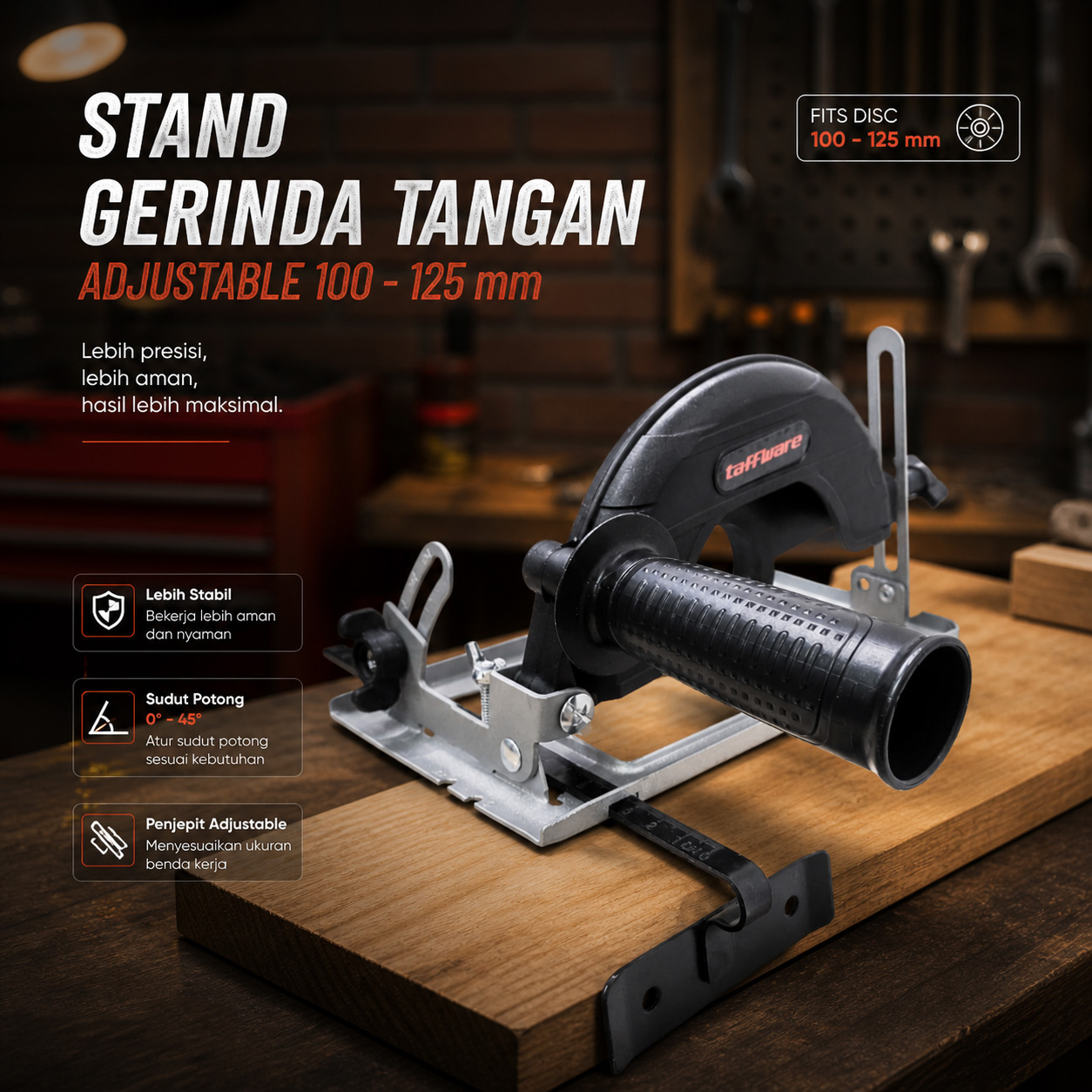 Taffware Stand Gerinda Tangan Adjustable 45 Bevel Saw Blade 100-125mm - GW10