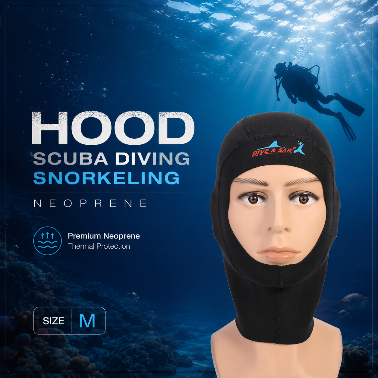 Dive & Sail Hood Scuba Diving Snorkeling Ultrathin Neoprene - DH-002